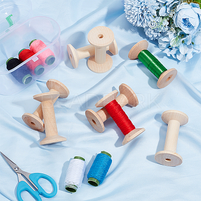 Wood Thread Bobbins TOOL-WH0155-140-1