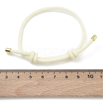 Adjustable Nylon Round Milan Cord Slider Bracelet Making FB-H001-01G-16-1