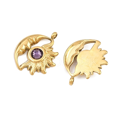 304 Stainless Steel Rhinestone Pendants STAS-Z166-24G-02-1