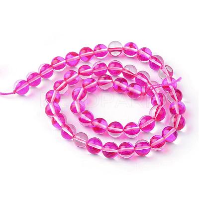 Synthetic Moonstone Beads Strands G-R375-8mm-B01-1