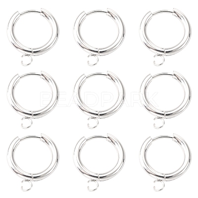 201 Stainless Steel Huggie Hoop Earring Findings STAS-P283-01D-S-1