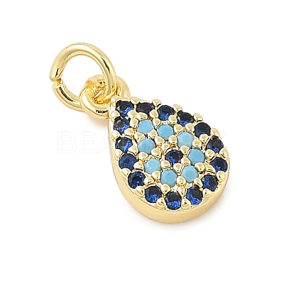 Brass Micro Pave Cubic Zirconia Pendants X-KK-U056-09G-1