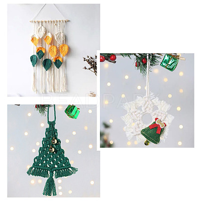 3Pcs 3 Style Christmas Theme Cotton Weave Pendant Decorations HJEW-CF0001-13-1