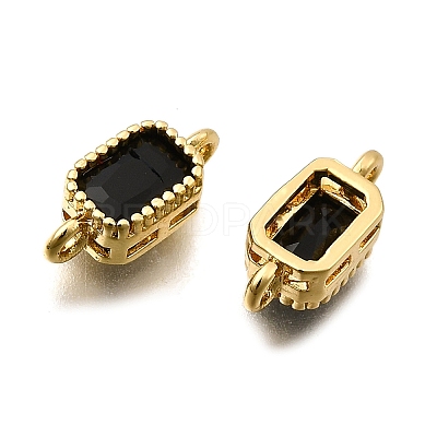 Real 18K Gold Plated Brass Micro Pave Cubic Zirconia Links Connectors ZIRC-L100-009G-04-1
