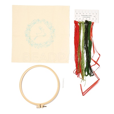 Christmas Themed DIY Embroidery Cup Mat Sets DIY-P021-B04-1
