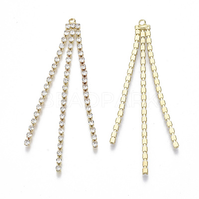 Brass Rhinestone Cup Chain Big Pendants X-KK-R129-09G-1