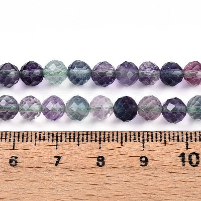 Natural Rainbow Fluorite Beads Strands G-S345-6mm-29-1