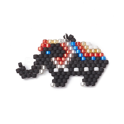 Seed Beads Beaded Pendants PALLOY-MZ00250-01-1