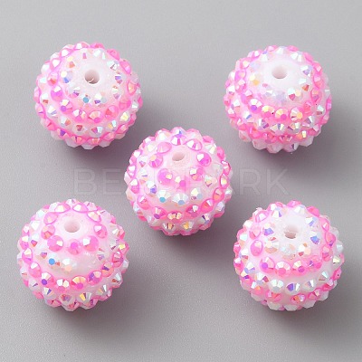 Resin Rhinestone Beads RESI-WH0034-33-1