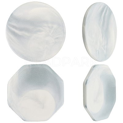 2Pcs 2 Styles Marble Pattern Porcelain Cup Coasters AJEW-CP0009-18A-1