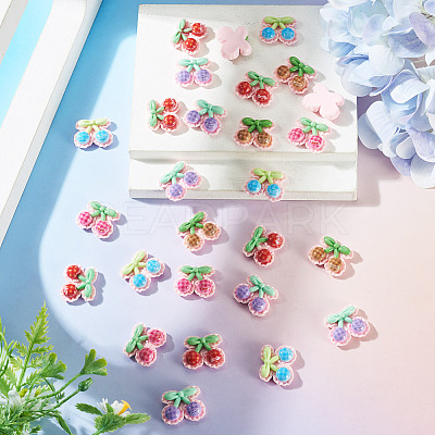 30Pcs Opaque Resin Cabochons RESI-TA0005-79B-1