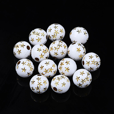Craft Style Opaque White Acrylic Beads LS-MACR-N012-11-B02-1