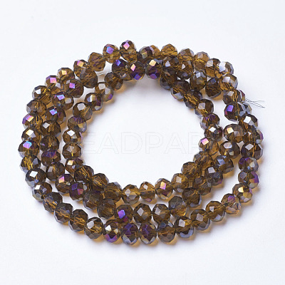 Electroplate Transparent Glass Beads Strands EGLA-A034-T4mm-F01-1