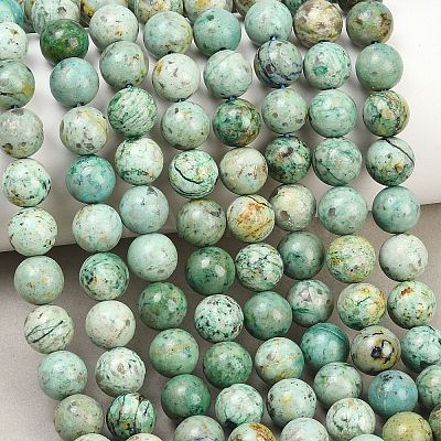 Natural Peruvian Turquoise(Jasper) Beads Strands G-F836-A02-8mm-1