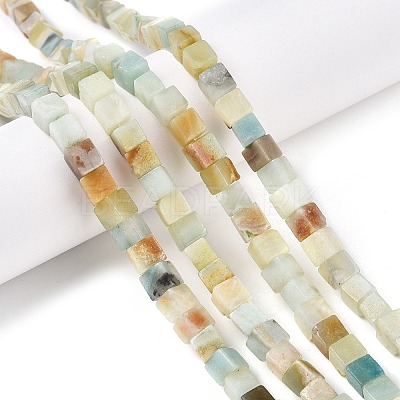 Natural Flower Amazonite Beads Strands G-T139-6x6-31A-1