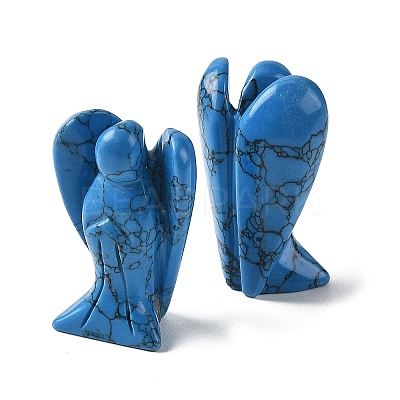 Dyed Synthetic Turquoise Carved Angle Figurines GG-CBA9C2C-A24-1