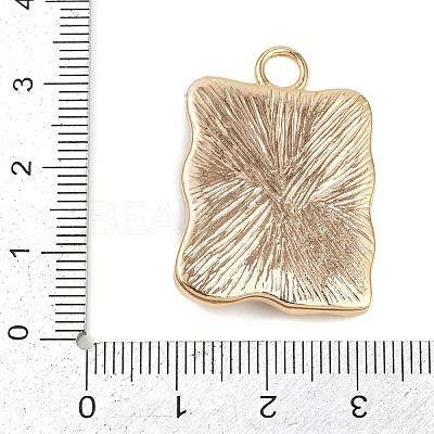 Brass Enamel & Natural Pearl Rectangle with Flower Pendants KK-K351-51G-01-1