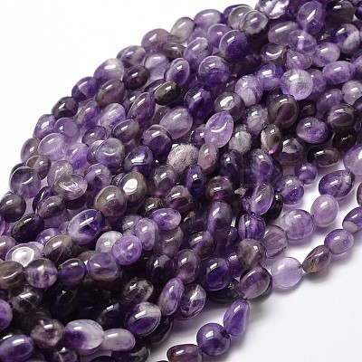 Natural Amethyst Nuggets Beads Strands X-G-J335-08-1