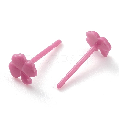 Eco-Friendly Plastic Stud Earrings EJEW-H120-04A-02-1