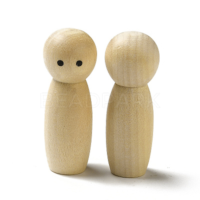 Unfinished Wooden Peg Dolls Display Decorations WOOD-E015-01H-1