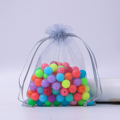 Rectangle Organza Drawstring Bags CON-PW0001-054D-11-1