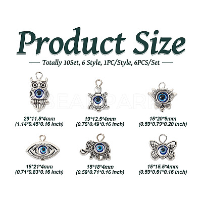 6Pcs Tibetan Style Alloy Pendant PALLOY-TA00004-1