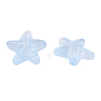 Transparent Spray Painted Glass Beads GLAA-N035-027-C02-1