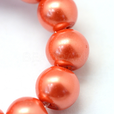 Baking Paint Pearlized Glass Pearl Round Bead Strands HY-Q003-6mm-38-1
