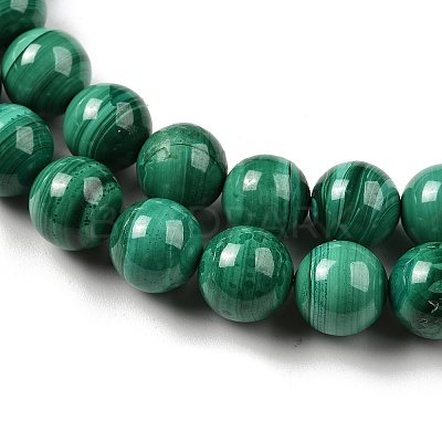 Natural Malachite Beads Strands G-A271-A01-10mm-1