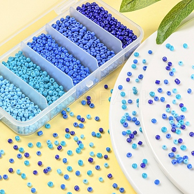 1900Pcs 5 Colors Baking Paint Glass Seed Beads SEED-YW0001-76C-1