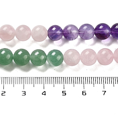Natural Flower Amazonite & Amethyst & Flower Amazonite & Green Aventurine & Blue Aventurine Beads Strands G-B095-A01-04-1