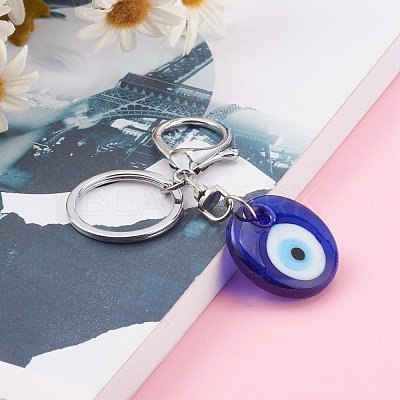 Handmade Lampwork Evil Eye Keychain KEYC-JKC00237-01-1