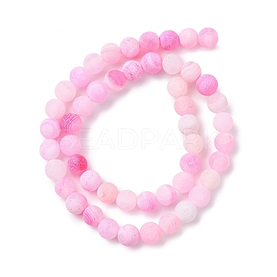 Natural Crackle Agate Beads Strands G-G055-8mm-1-1
