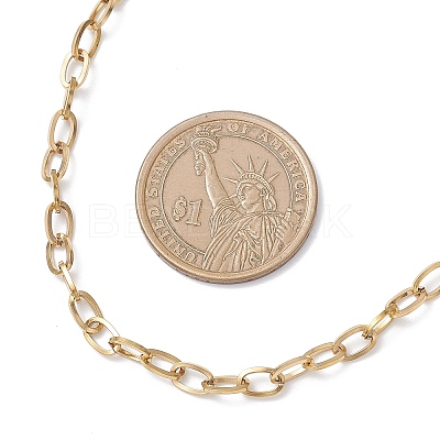 4MM 304 Stainless Steel Cable Chain Necklaces for Women NJEW-JN05597-1