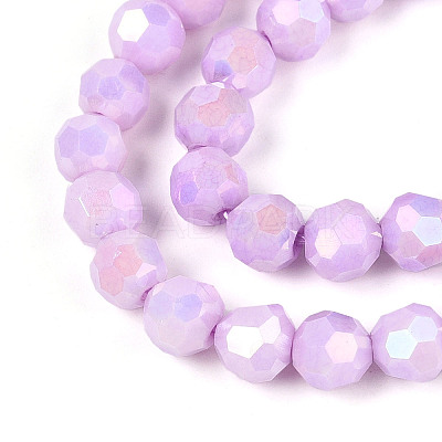 Anti-Tarnish Electroplate Glass Beads Strands X-EGLA-T021-6mm-15-02-1