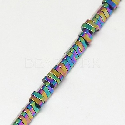 Electroplate Non-magnetic Synthetic Hematite Beads Strands G-J174-3x3mm-03-1