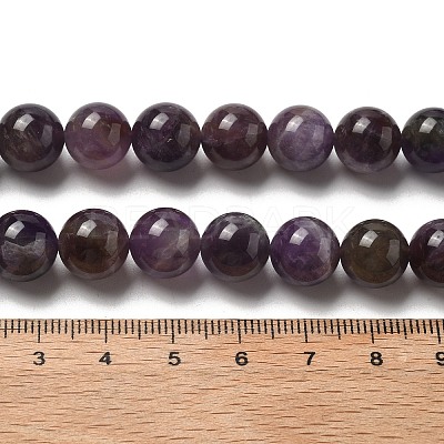 Round Natural Chevron Amethyst Bead Strands G-S380-01B-01-1