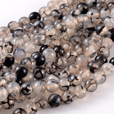 Natural Dragon Veins Agate Beads Strands X-AGAT-6D-9-1