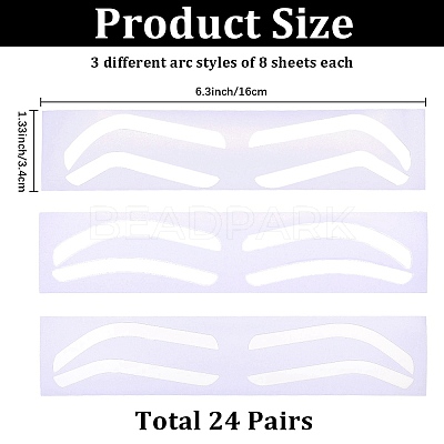 24Pcs 3 Styles Plastic Eyebrow Tattoo Practice Skin AJEW-CP0009-58A-1