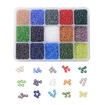 FGB 25000PCS 15 Colors 12/0 Grade A Round Glass Seed Beads SEED-JP0011-02-2mm-1