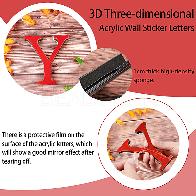 Acrylic Mirror Wall Stickers Decal DIY-CN0001-13B-Y-1