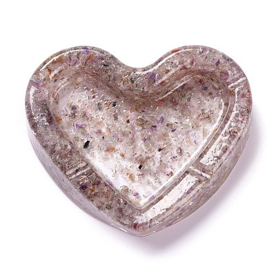 Resin with Natural Other Quartz Chip Stones Ashtray DJEW-F015-03E-1