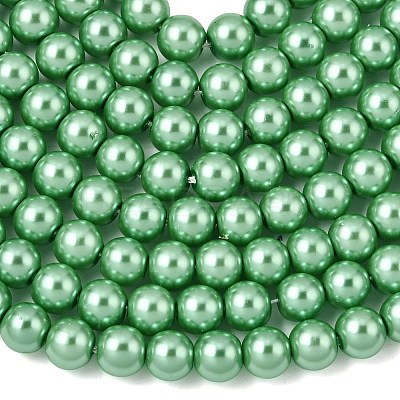 Eco-Friendly Dyed Glass Pearl Round Beads Strands HY-A002-6mm-RB008-1