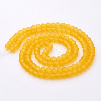 Baking Paint Transparent Glass Bead Strands X-GLAA-S031-6mm-11-1