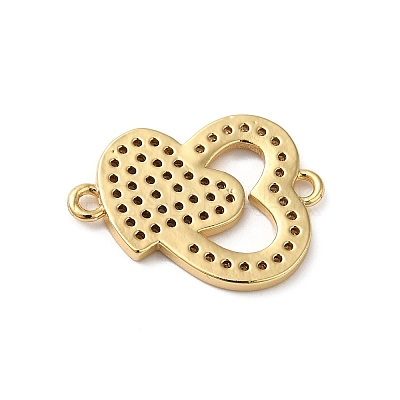 Rack Plating Brass Micro Pave Cubic Zirconia Connector Charms KK-O142-26G-1