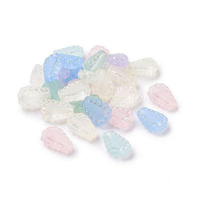 Transparent Frosted Acrylic Beads OACR-P013-35M-1