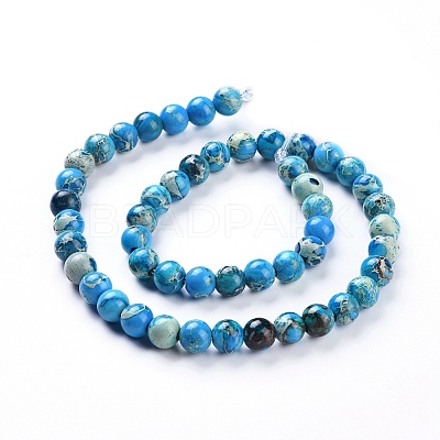 Natural Imperial Jasper Beads Strands G-G814-07-8mm-01-1