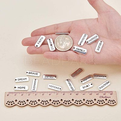 Tibetan Style Alloy Inspirational Message Pendants TIBEP-PH0003-02-RS-1