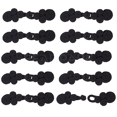 20 Pairs Handmade Chinese Frogs Knots Buttons BUTT-BC0001-06B-1