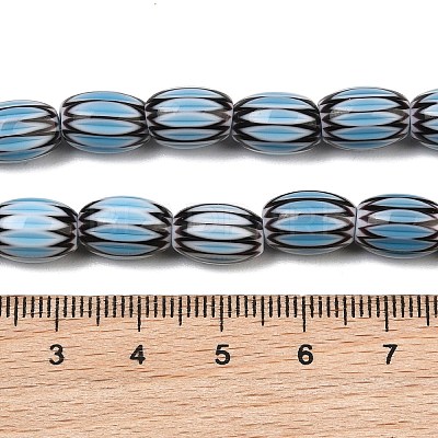 Handmade Millefiori Glass Oval Bead Strands LK-Z001-01B-09-1